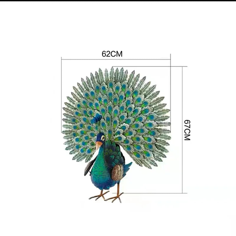 Modern Garden Decoration Peacock Statue Home Decor Metal Bird Sculpture Garden