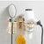 Hair Dryer Rack Silver/Gold Space Aluminum Bathroom Hair Dryer Shelf Wall Mounted Hair Dryer Holder Storage Rack Hooks With Cup