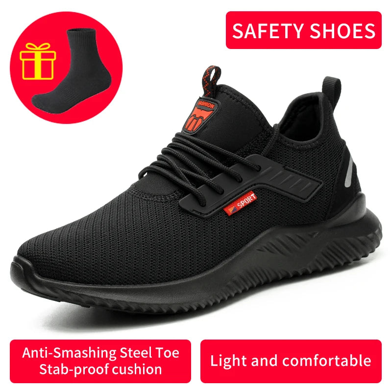 WorkSafety Shoes Men Boots Women Steel Toe Cap Sport Snekers Puncture Proof Crash Proof Light Wear Resistant Industrial Quality