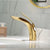 ZGRK Basin Faucets Elegant Bathroom Faucet Hot and Cold Water Basin Mixer Tap Golden Finish Brass Toilet Sink Water Tap White