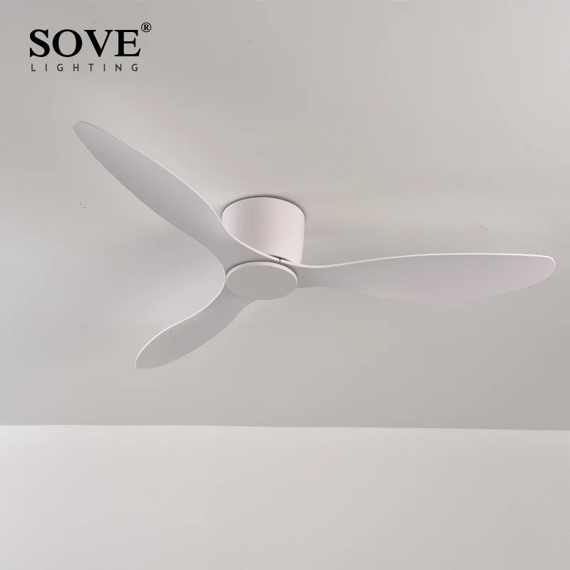 SOVE Low Floor Modern Ceiling Fans Without Light DC 30W Ceiling Fan With Remote Control Home Simple Ceiling Fan No Lights 220V