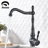 Shinesia Black Bronze Gourmet Kitchen Faucet Deck Mounted Bathroom Basin Sink Hot and Cold Water Mixer Taps