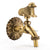 Decorative Antique Brass Garden Outdoor Faucet Cold Water Tap - With a Set of Brass Quick Connecter for 1/2" Inches Hose