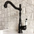 Black Oil Rubbed Bronze Single Handle Kitchen Sink Faucet Deck Mounted Washbasin Faucets Cold and Hot Water Mixer Taps Lnf385