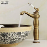 Antique Bronze Gold Black Crane Basin Faucet – Tall Bathroom Basin Sink Mixer Hot and Cold Water Tap