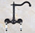 Black Oil Rubbed Bronze Wall Mounted Bathroom Kitchen Sink Faucet Swivel Spout Mixer Tap Dual Ceramics Handles Levers anf860