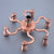 Antique Red Copper 8Inch Round Rainfall Shower Head Shower Arm Water Saving Hand Held Shower Head Spray 1.5 M Shower Hose