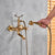 Luxury Golden Black Bathtub Faucet Mixer Tap Telephone Style With Sprayer Hand Shower Mixer Sets