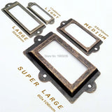 Mini Large Metal Label Holder Pull Frame Handle for Furniture Cabinet Drawer Box Eye Catching Short Size 2 Color Options