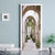 PVC Self-Adhesive Waterproof Mural Wallpaper Modern 3D Stereo Arch Green Leaf Door Sticker