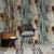 Vintage Wood Self Adhesive Paper Removable Peel Stick Wallpaper Blue Wood Panel