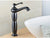 Antique Bronze Gold Black Crane Basin Faucet – Tall Bathroom Basin Sink Mixer Hot and Cold Water Tap