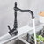 Shinesia Black Bronze Gourmet Kitchen Faucet Deck Mounted Bathroom Basin Sink Hot and Cold Water Mixer Taps