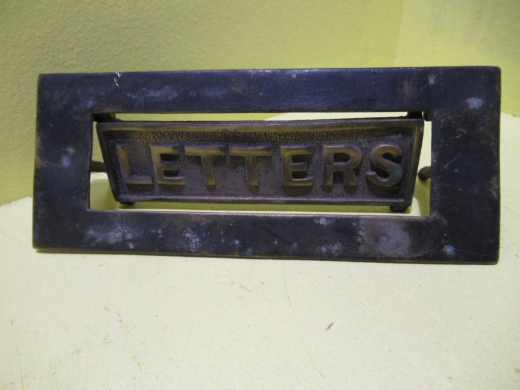 Antique Brass Letter Box Cover Missing Spring 162L x 65D