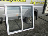 White Aluminium Sliding 2 Lite Opening Window 110H x 1200W x 140D