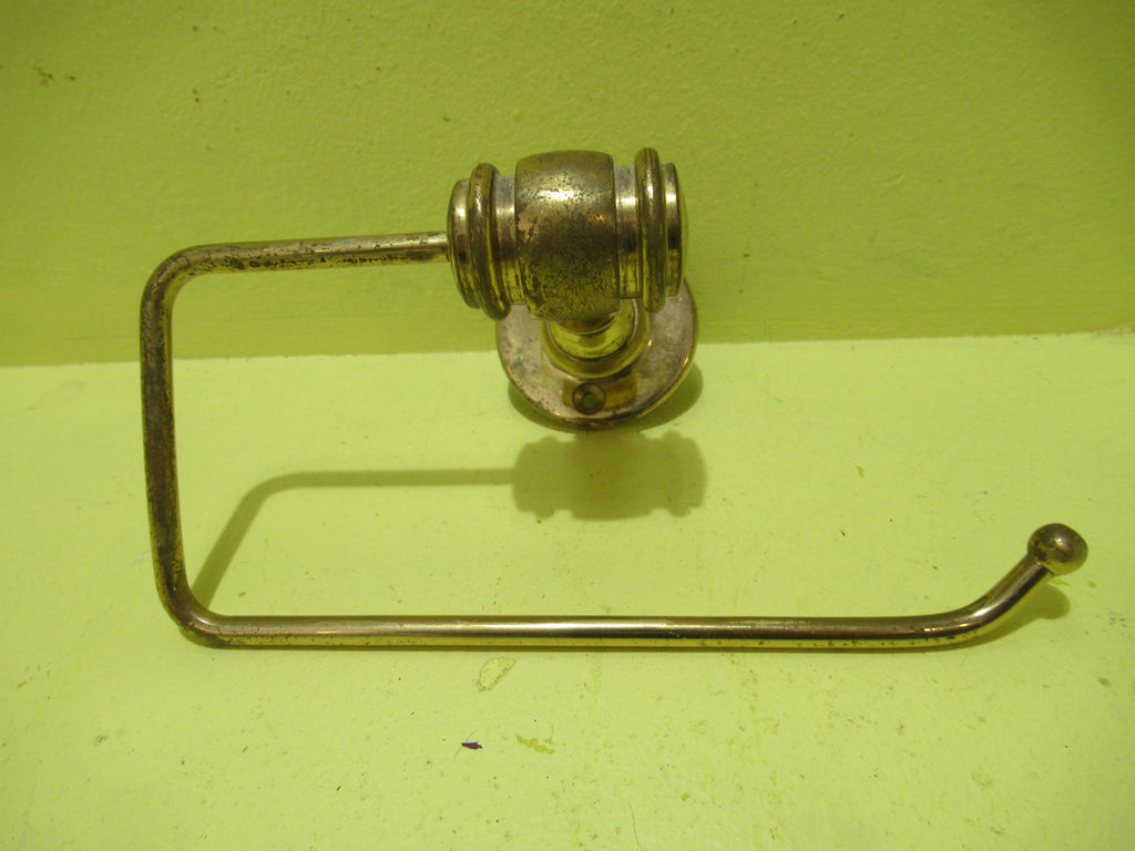 Toilet Roll Holder in Brass with Wine Barrow Fitting 95H x 180W x 90D