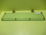 Brass Trim Glass Shelf with 2 Brackets 600W x 150D