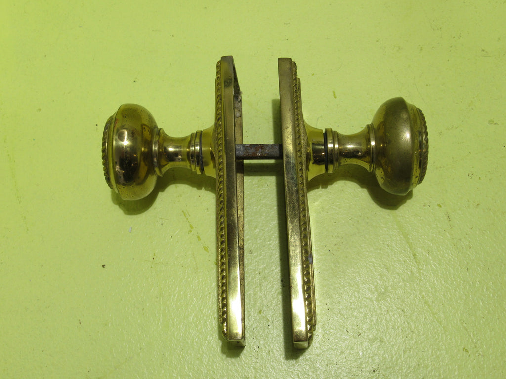 Brass Knob Handles with Rectangle Plate & Robe Twist Detial 148L x 49W/Knob 54Dia