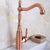 Antique Red Copper Basin Faucets Deck Mounted Single Handle Bathroom Basin Mixer Tap Hot & Cold Water Tap