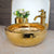 KEMAIDI Ceramic Bathroom Vessel Sink Gold with Faucet Porcelain Above Counter Luxury Vessel Sinks for Bathrooms