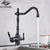 Kitchen Water Filter Faucet Dual Spout Filter Faucet Mixer 360 Degree Rotation Water Purification Feature Taps Crane