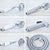 Polished Chrome Brass Bathroom Telephone Shape Hand Spray Handheld Shower head & 1.5m Shower Hose & Wall Bracket Lzh350