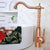 Antique Red Copper Brass Single Handle One Lever Bathroom Kitchen Basin Sink Faucet Mixer Tap Swivel Spout Deck Mounted mnf636