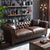 High Quality Oil Wax Leather Vintage Style Roll Arm Chesterfield Sofa