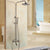 KEMAIDI Wall Mounted Shower Faucets Set Nickel Brushed Adjustable Rain Shower Bar Cold and Hot Water Mixer Shower sets