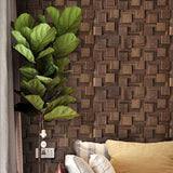 Black Walnut Wall Decoration Art Acoustic Diffuser Panel Solid Wood Mosaic Tile Sofa TV Mosaic Background Wall Stickers