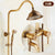 ZGRK Classic Rainfall Shower Set Antique Bronze Bath Shower Faucet Set Copper Wall Mounted Swivel Spout Mixer Tap Shower System