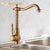 Senlesen Antique Brass Bathroom Basin Faucet 360 Swivel Spout Bathroom Sink Faucets