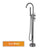 Rose Gold/Brushed Grey Floor Mount Bathtub Faucet Bathroom Bath Water Mixer Tap Faucets Double Handles with Hand Shower Brass