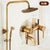 ZGRK Classic Rainfall Shower Set Antique Bronze Bath Shower Faucet Set Copper Wall Mounted Swivel Spout Mixer Tap Shower System