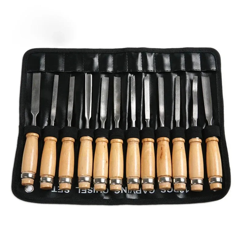 12 Piece Carving Knife Woodworking Carving Chisel Carving Knife Set Hand Carved Flat Chisel Woodworking Carving Knife Set