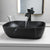 KEMAIDI Marble BoomHoze Black  Faucet and Drain Combo Marble Coated Porcelain Bathroom Sink Above Counter