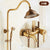 ZGRK Classic Rainfall Shower Set Antique Bronze Bath Shower Faucet Set Copper Wall Mounted Swivel Spout Mixer Tap Shower System