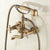 Antique Brass Dual Cross Handles Wall Mounted Bathroom Tub Faucet with Hand Held Shower Sprayer Ntf151