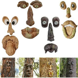 Outdoor Tree Face Statues Old Man Tree Hugger Bark Ghost Face  Funny Yard Art Tree Decor Outdoor Garden