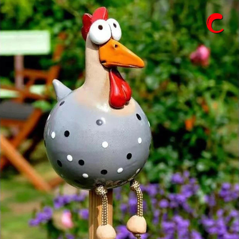 Funny Chicken Fence Decor Resin Statues Home Garden Farm Yard Decorations Hen Sculpture Art Craft Courtyard