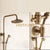 Luxury NEW Bathroom Surface Mount Brass Rainfall Shower Faucet Set Antique Brass with Handshower + Tub Spout + 8" shower head