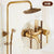 ZGRK Classic Rainfall Shower Set Antique Bronze Bath Shower Faucet Set Copper Wall Mounted Swivel Spout Mixer Tap Shower System