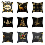 Gold Black Snowflake Merry Christmas Pillowcase Xmas Decor for Home Decor for Christmas Ornaments Xmas  Santa Claus Pillowcase..