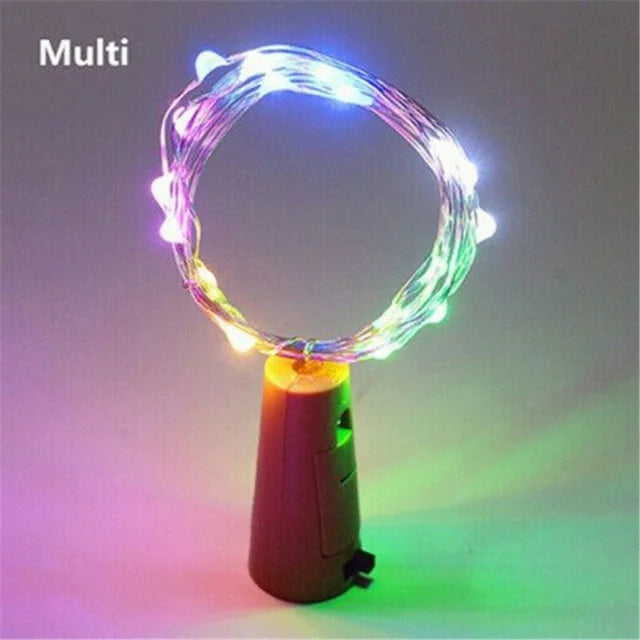 10pcs 2M 3M LED string lights Copper Silver Wire Fairy Light Garland Bottle Stopper For Glass