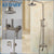 KEMAIDI Wall Mounted Shower Faucets Set Nickel Brushed Adjustable Rain Shower Bar Cold and Hot Water Mixer Shower sets