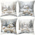 4pcs Christmas Plush Throw Pillow Covers - Contemporary Style, Printed Design, Suitable for Various Room Types, Zipper Closure