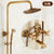 ZGRK Classic Rainfall Shower Set Antique Bronze Bath Shower Faucet Set Copper Wall Mounted Swivel Spout Mixer Tap Shower System