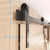 LWZH 2.5-8FT Interior Super Mini Sliding Barn Door Hardware Black Roller Rails Closet Cupboard Storage Cabinet Kit (J Shaped)