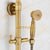 Wall Mounted Mixer Valve Rainfall Antique Brass Shower Faucet Complete Sets + 8" Brass Shower Head + Hand Shower + Hose Pipe