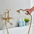 Luxury Golden Black Bathtub Faucet Mixer Tap Telephone Style With Sprayer Hand Shower Mixer Sets